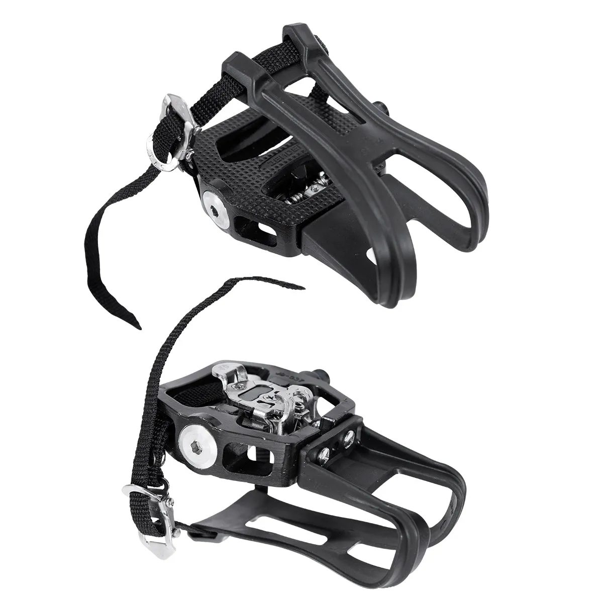 2-in-1 Toe Clips Cage & SPD Compatible Pedals