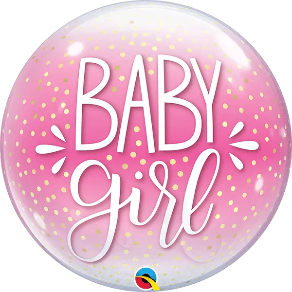 22" Baby Girl Bubble Balloon