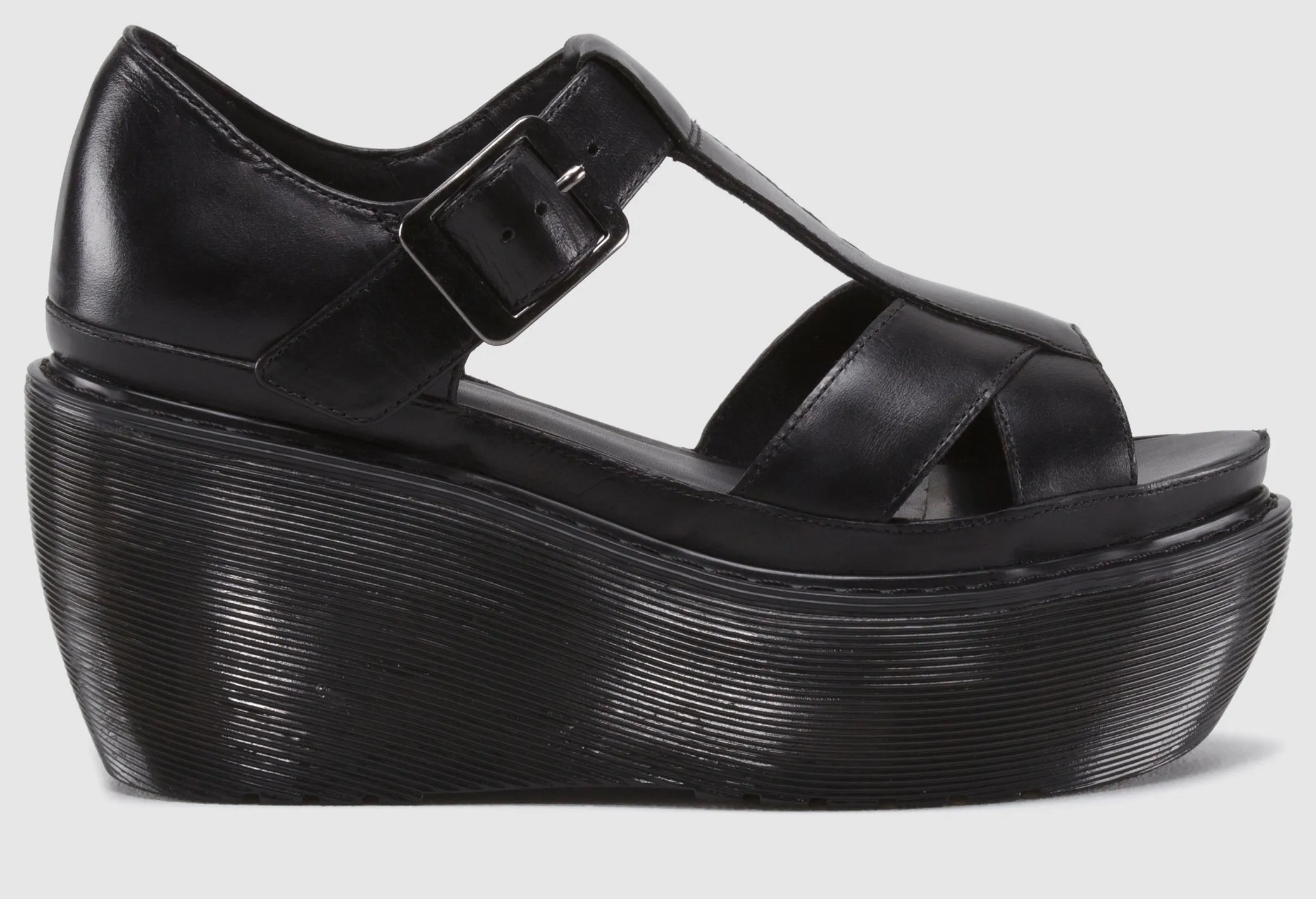 ADAYA BLACK BRANDO PLATFORM SANDAL