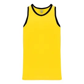 Athletic Knit (AK) B1325M-254 Mens Maize/Black League Basketball Jersey