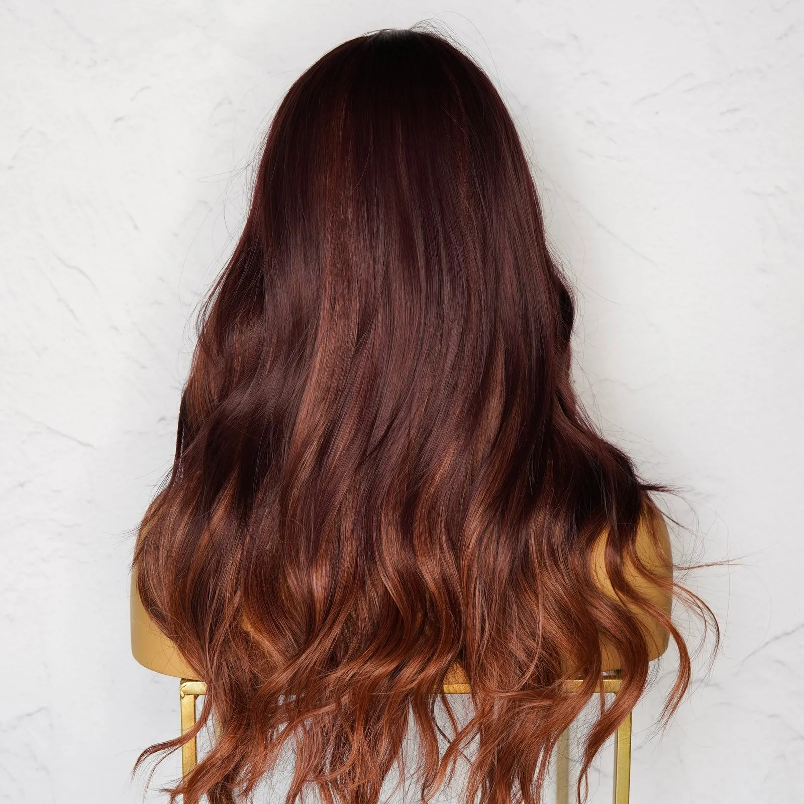 AUTUMN Mahogany Brown Ombre Fringe Wig