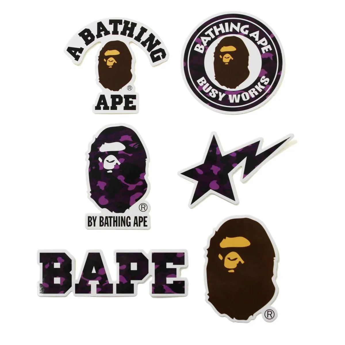 BAPE PURPLE CAMO STICKERS