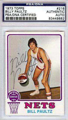 Billy Paultz Autographed 1973 Topps Card #216 New York Nets PSA/DNA #83449882