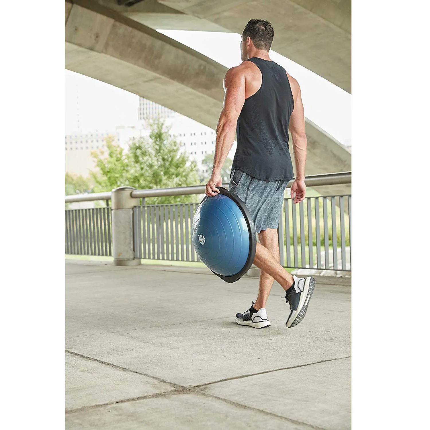 Bosu 50-Centimeter Non-Slip Travel-Size Home Gym Workout Balance Trainer, Blue