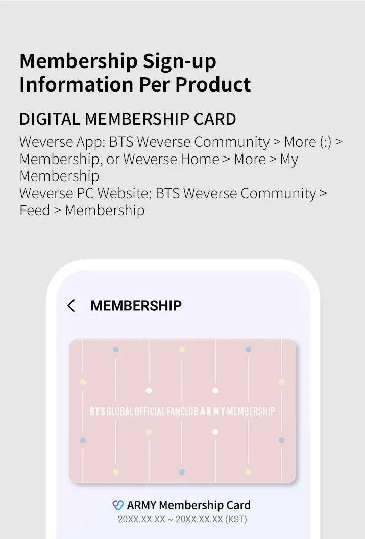 BTS ARMY Membership: Global Official Weverse Fan Club Membership