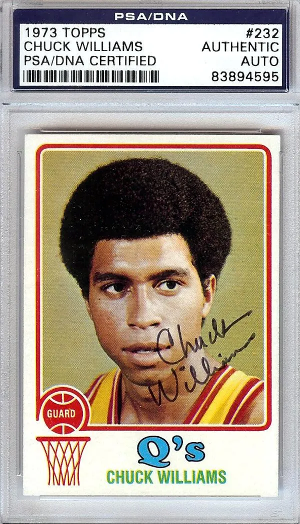 Chuck Williams Autographed 1973 Topps Card #232 San Diego Conquistadors PSA/DNA #83894595