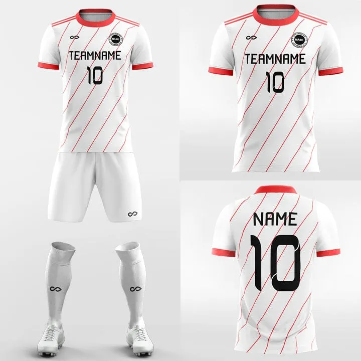 Classic Red Striped - Custom Soccer Jerseys Kit Design