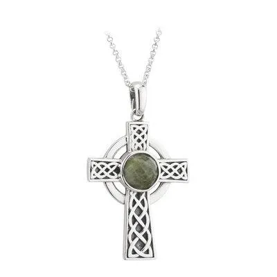 Connemara Marble Celtic Cross Pendant