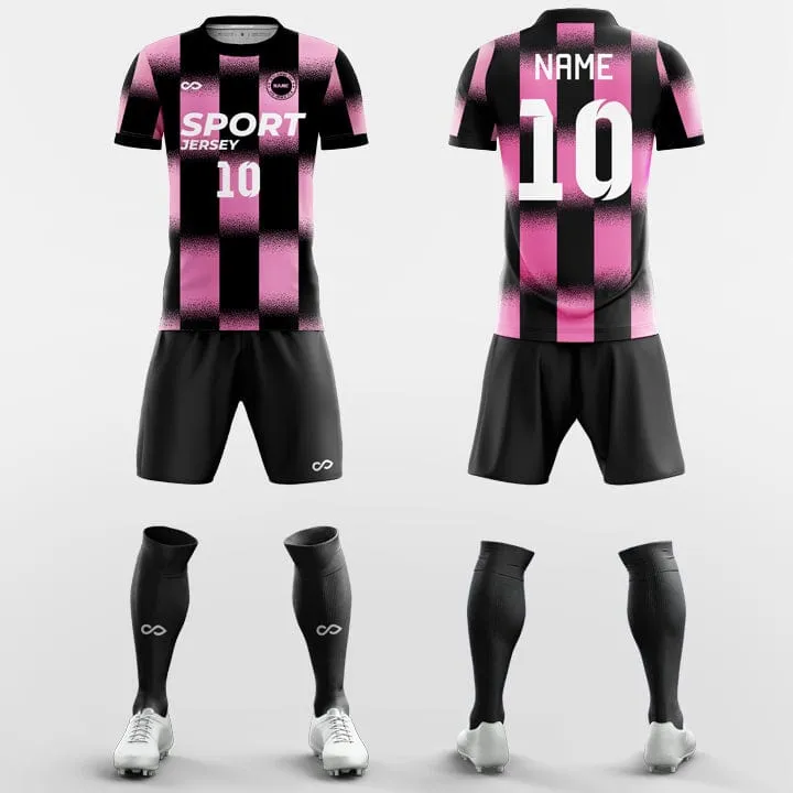 Cool Gradient Plaid - Custom Soccer Jerseys Kit Pink Design