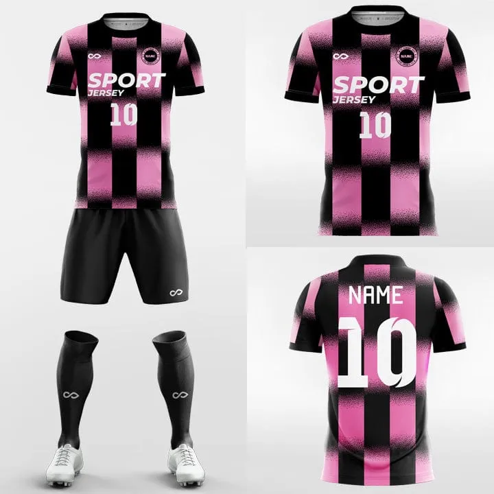 Cool Gradient Plaid - Custom Soccer Jerseys Kit Pink Design