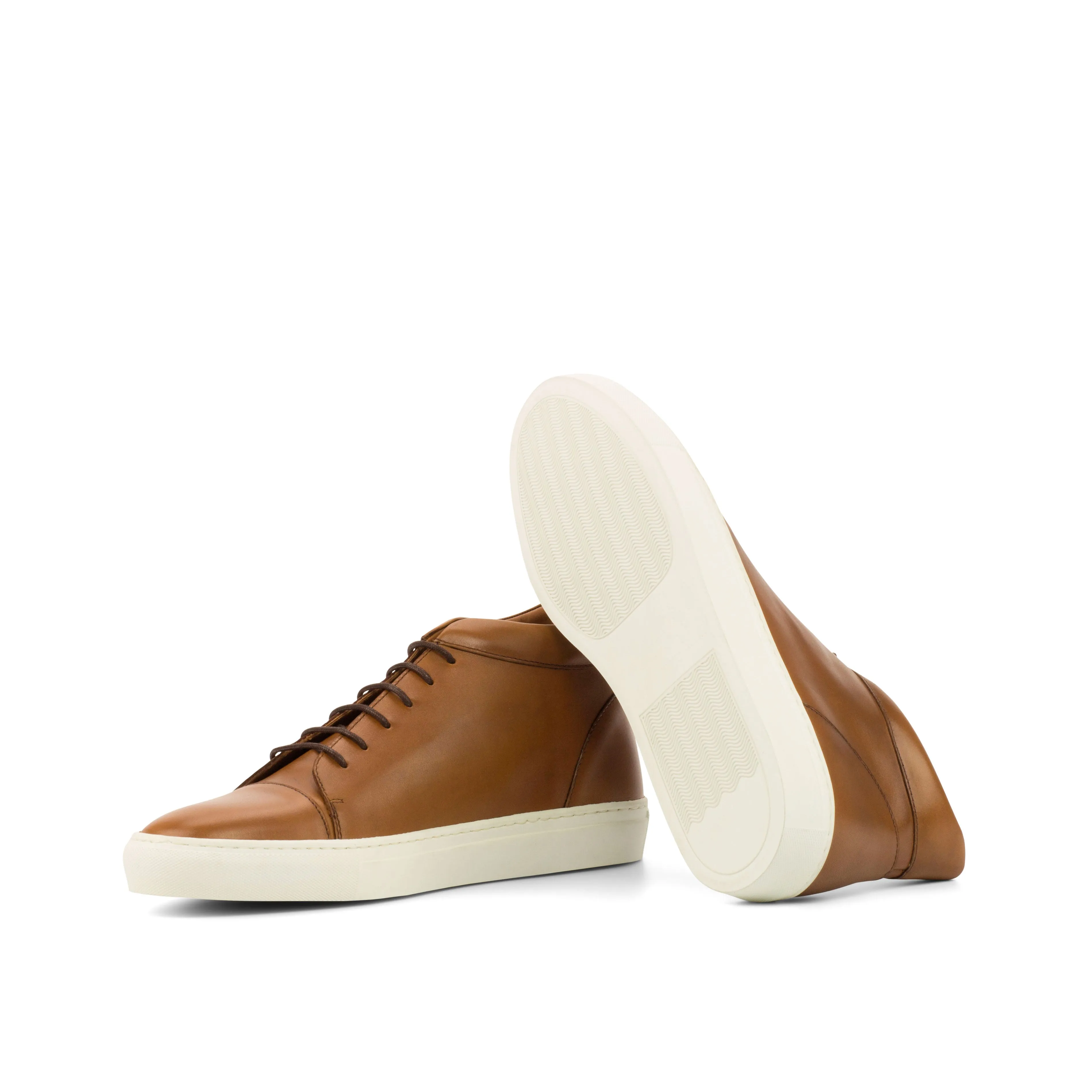 DapperFam Cassian in Light Brown Men's Italian Leather High Top