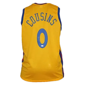 DeMarcus Cousins Autographed "The Bay" Basketball Jersey Yellow (JSA)