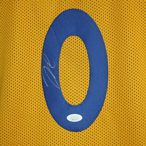 DeMarcus Cousins Autographed "The Bay" Basketball Jersey Yellow (JSA)