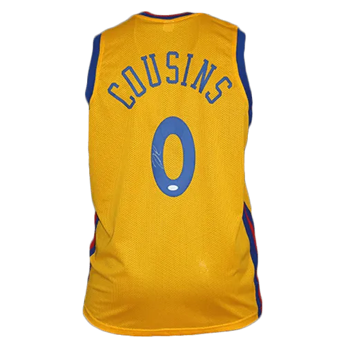 DeMarcus Cousins Autographed "The Bay" Basketball Jersey Yellow (JSA)