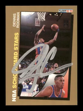 Dennis Rodman Autographed 1992-93 Fleer Card #261 Detroit Pistons SKU #190473