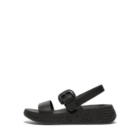 F-Mode Wo Espadrille Buckle Leather Flatform Back-Strap Sandals