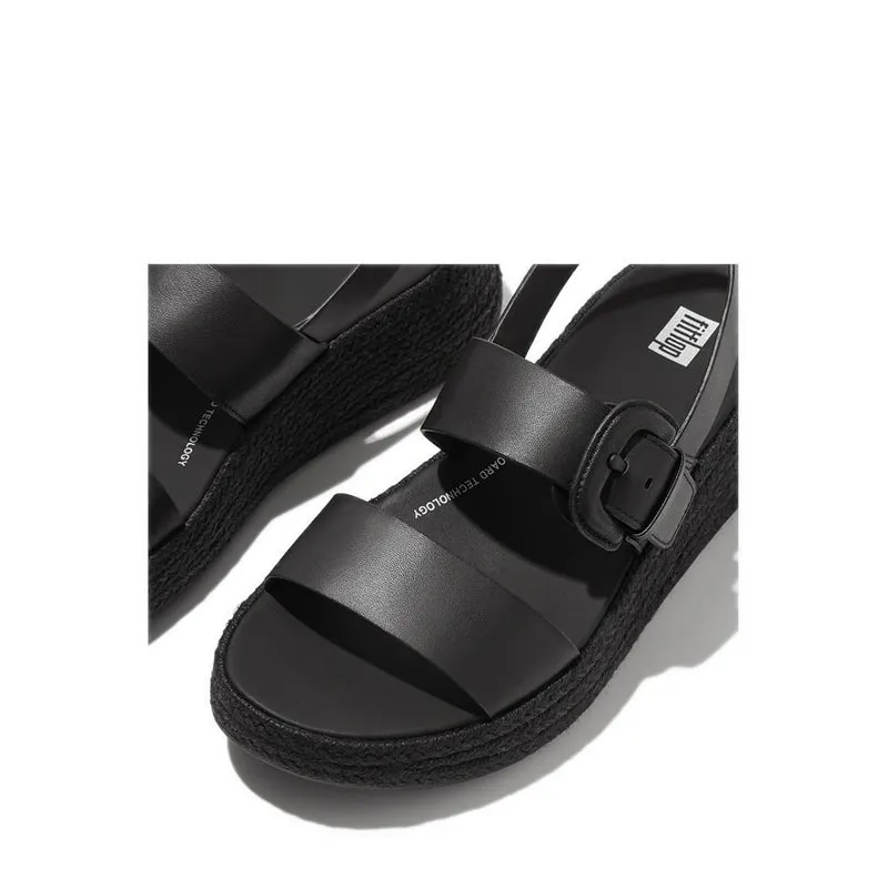 F-Mode Wo Espadrille Buckle Leather Flatform Back-Strap Sandals