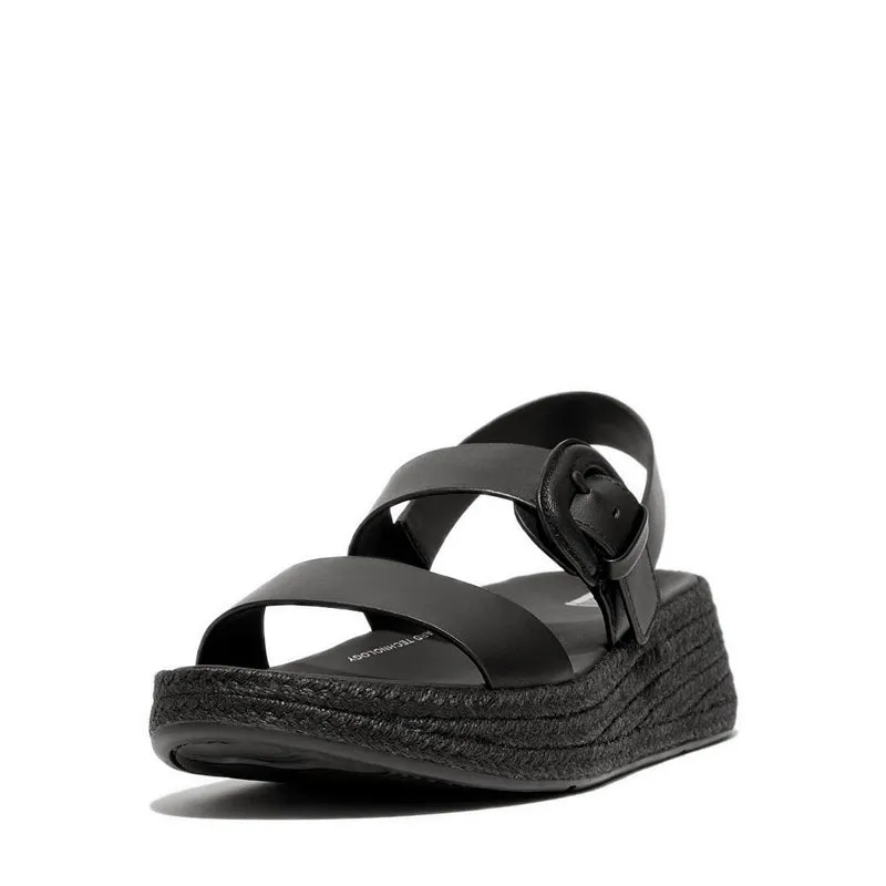 F-Mode Wo Espadrille Buckle Leather Flatform Back-Strap Sandals