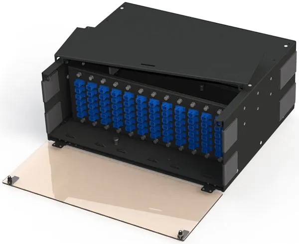 Fiber Patch and Splice Panel, Slide-Out, 4U, 12 Adapter Panel Capacity