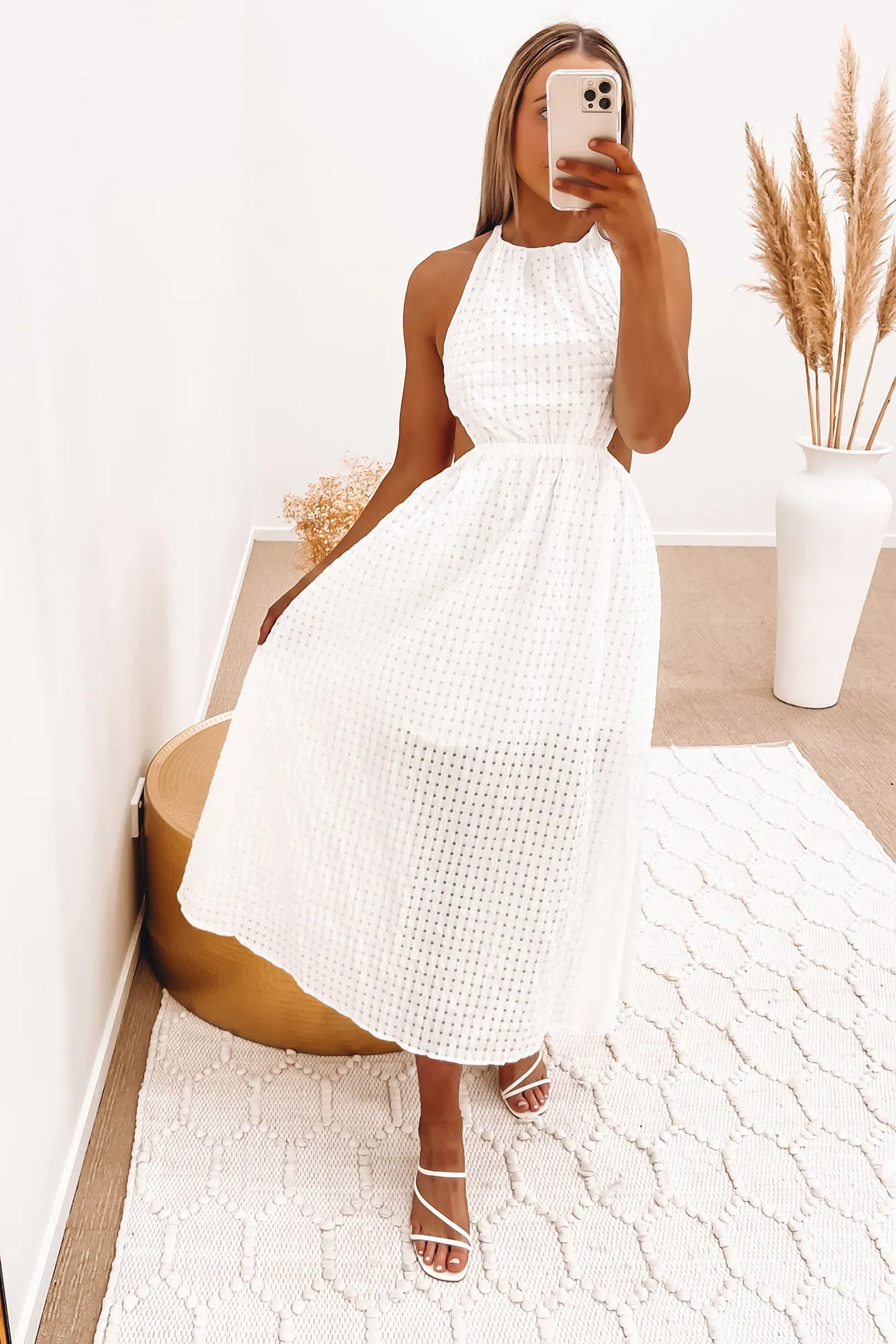 Gordon Midi Dress White