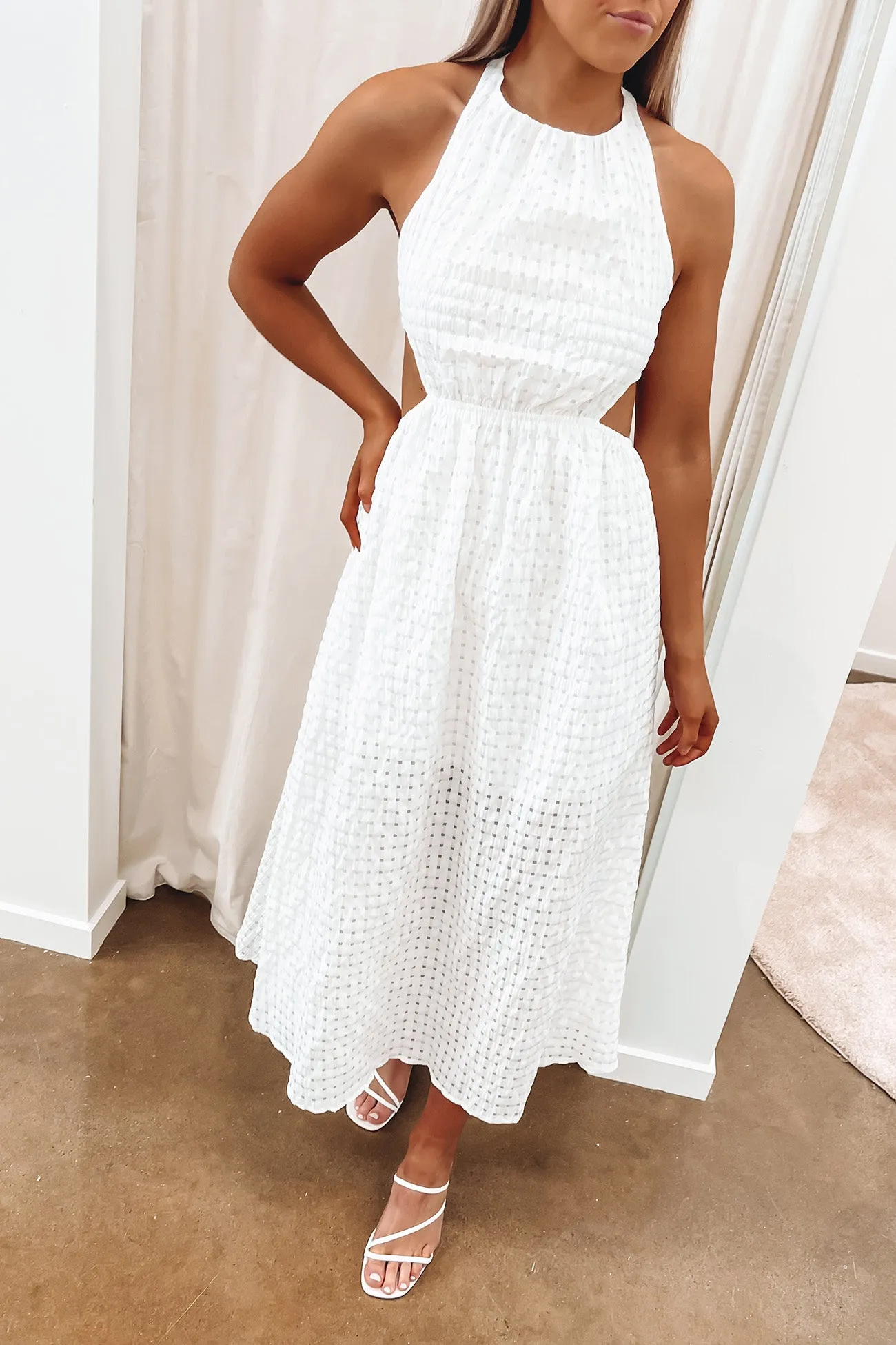 Gordon Midi Dress White