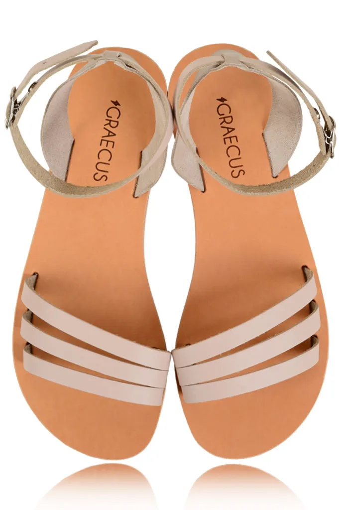 Harmonia Ivory Leather Sandals