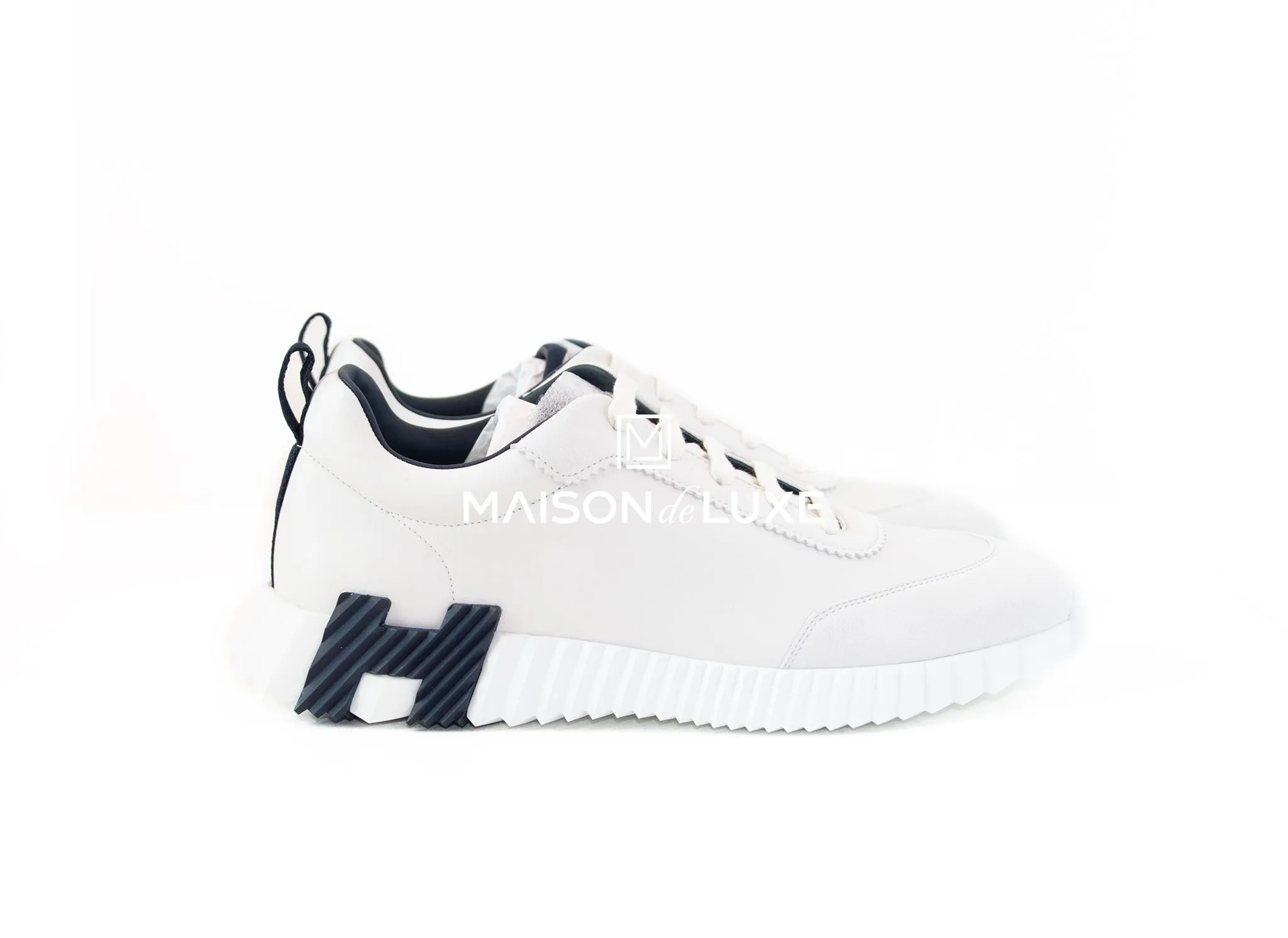 Hermes Men's White Bouncing 43.5 Sneaker