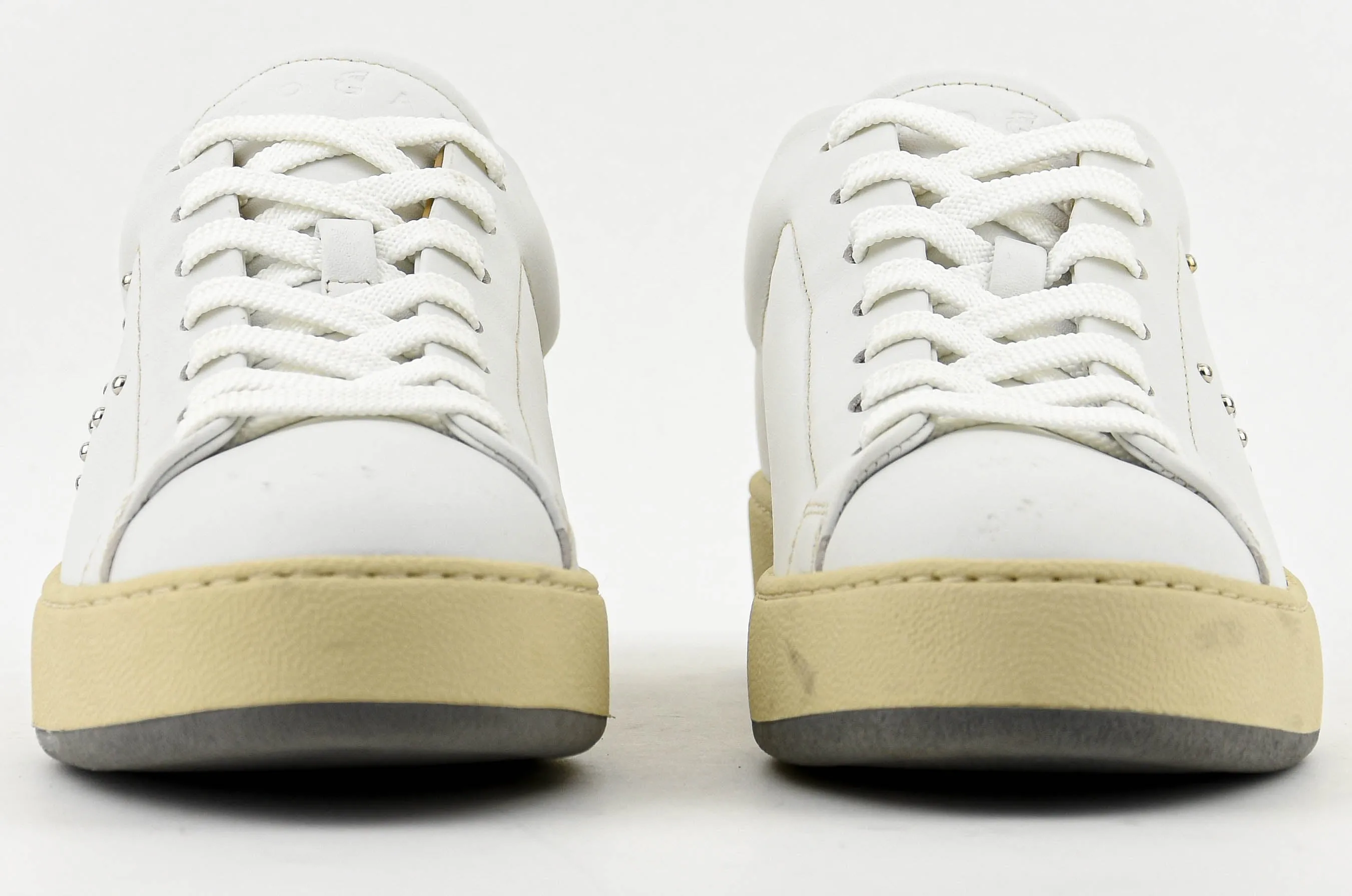 HOGAN H672 SNEAKER WHITE CAMEL STUDS