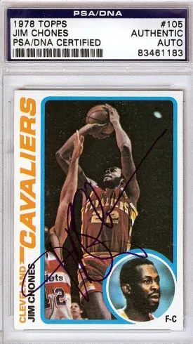 Jim Chones Autographed 1978 Topps Card #105 Cleveland Cavaliers PSA/DNA #83461183