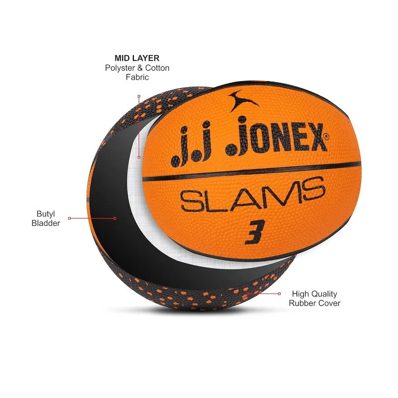 JJ Jonex Basketball Slams for Indoor-Outdoor Training Basketball Slams Size 3 (Orange)