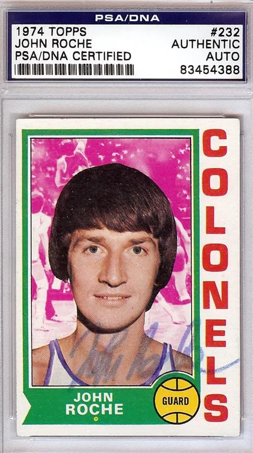 John Roche Autographed 1974 Topps Card #232 Kentucky Colonels PSA/DNA #83454388