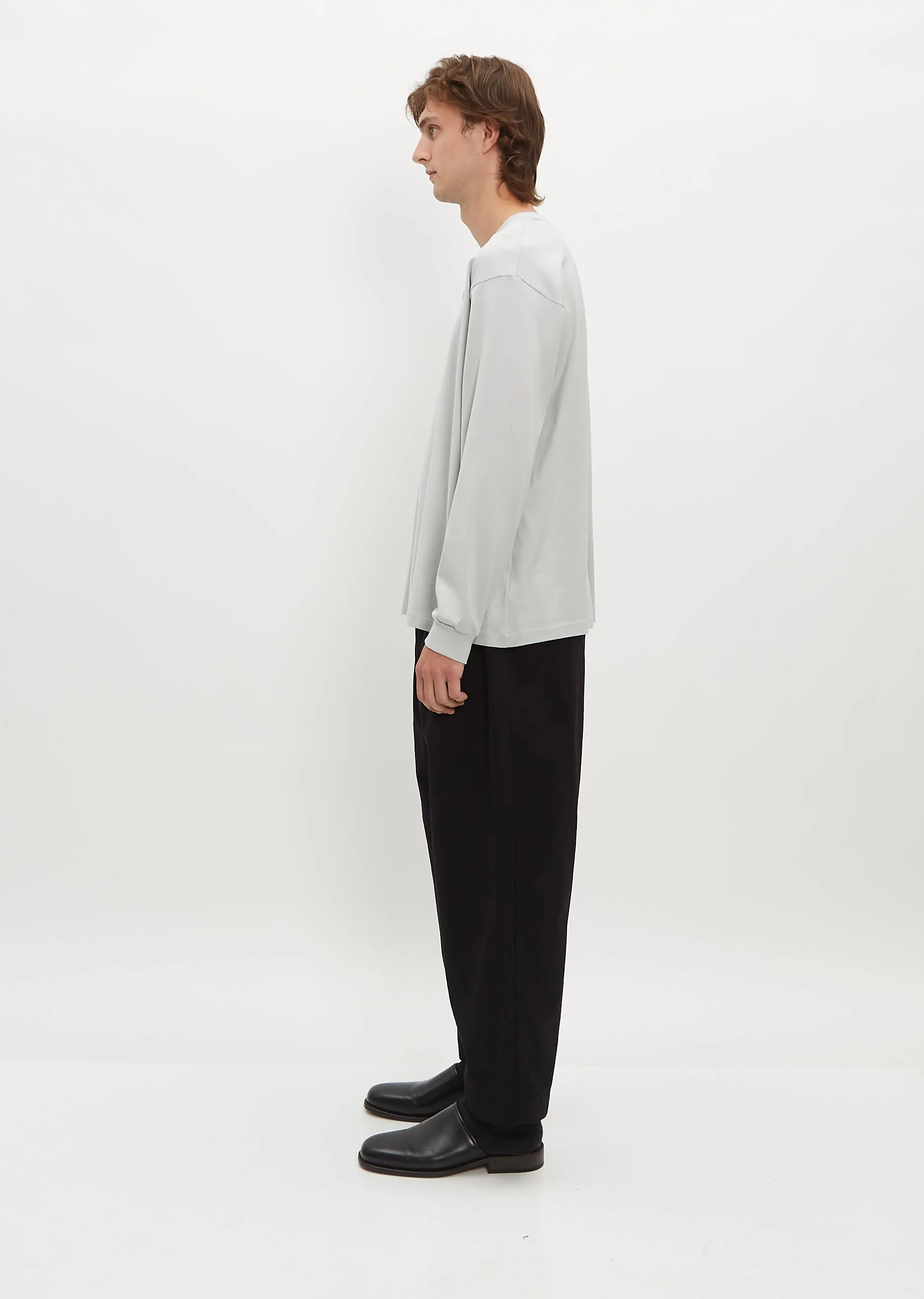 Luster Plaiting L/S Tee — Light Blue