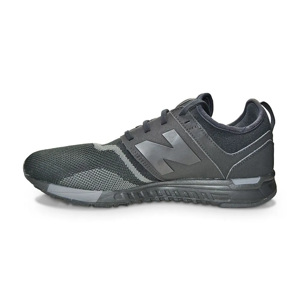 Mens New Balance Moyen - MRL247BY - Triple Black Grey Trainers