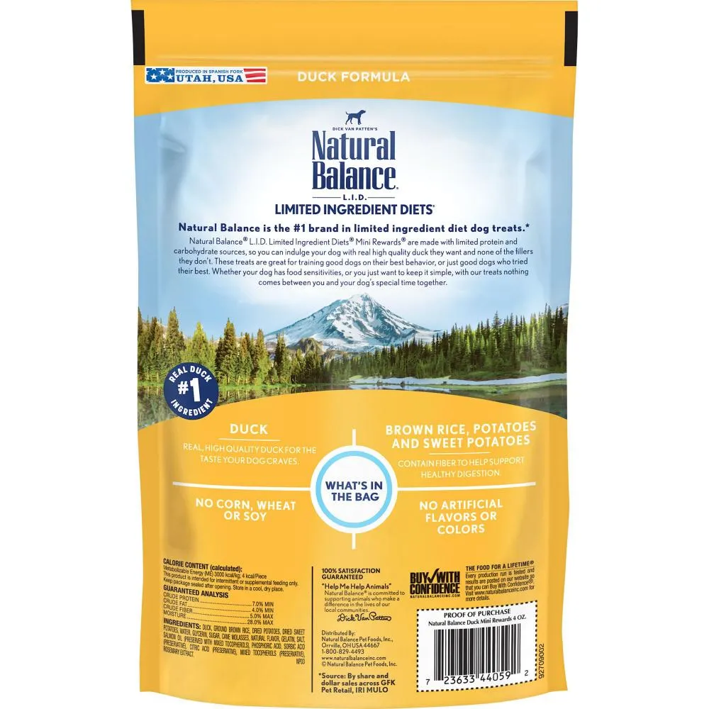 Natural Balance Limited Ingredient Diets Mini Rewards Duck Formula Dog Treats