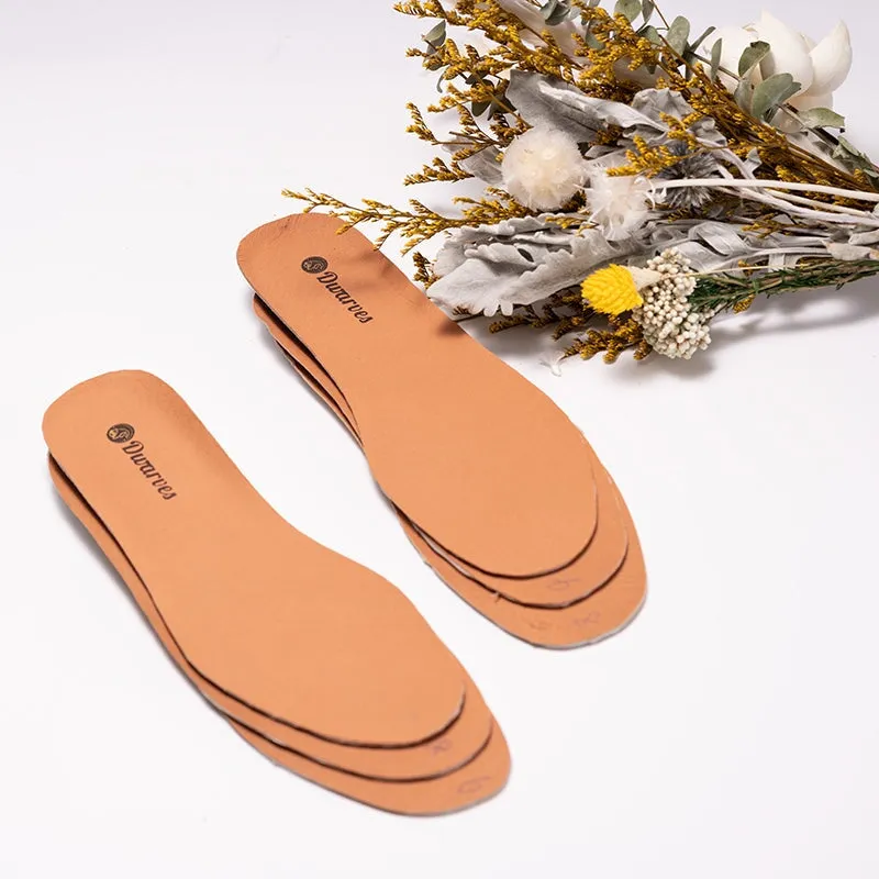 Naturally Tanned Genuine Leather Insoles with Massage Design