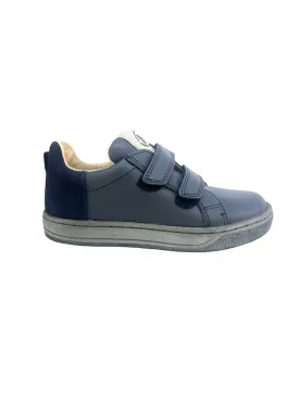 Naturino Navy Double Velcro Sneaker with Suede Back - Caleb