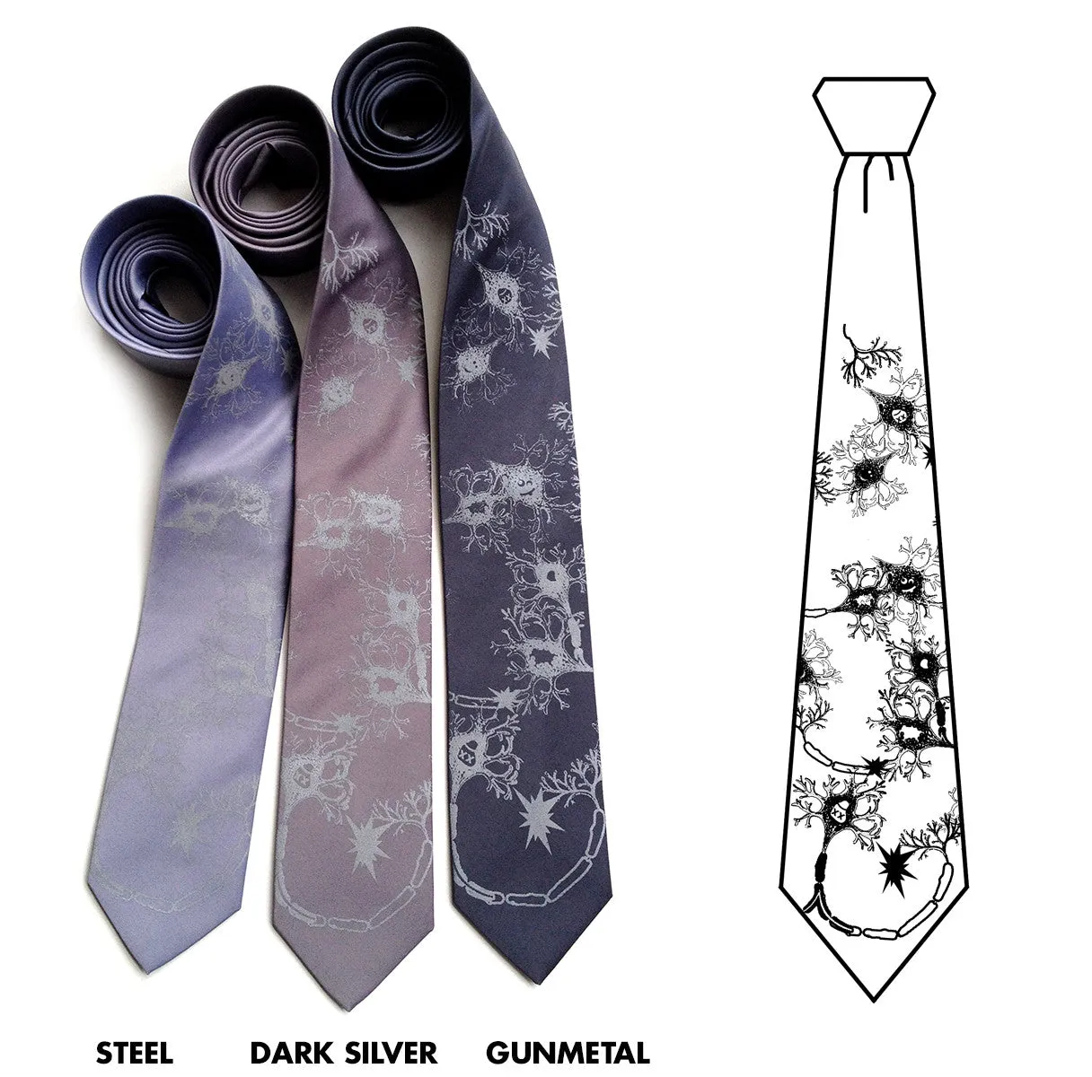 Neuron Necktie. Axon & Dendrite Tie