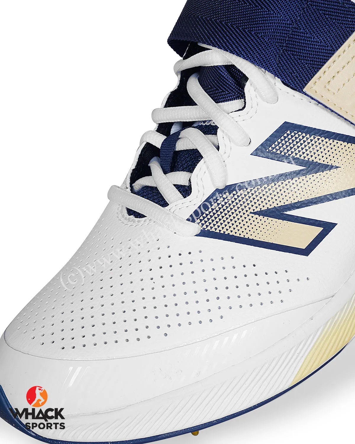 New Balance CK4040 N6 Bowling Cricket Shoes - Steel Spikes - White/Navy