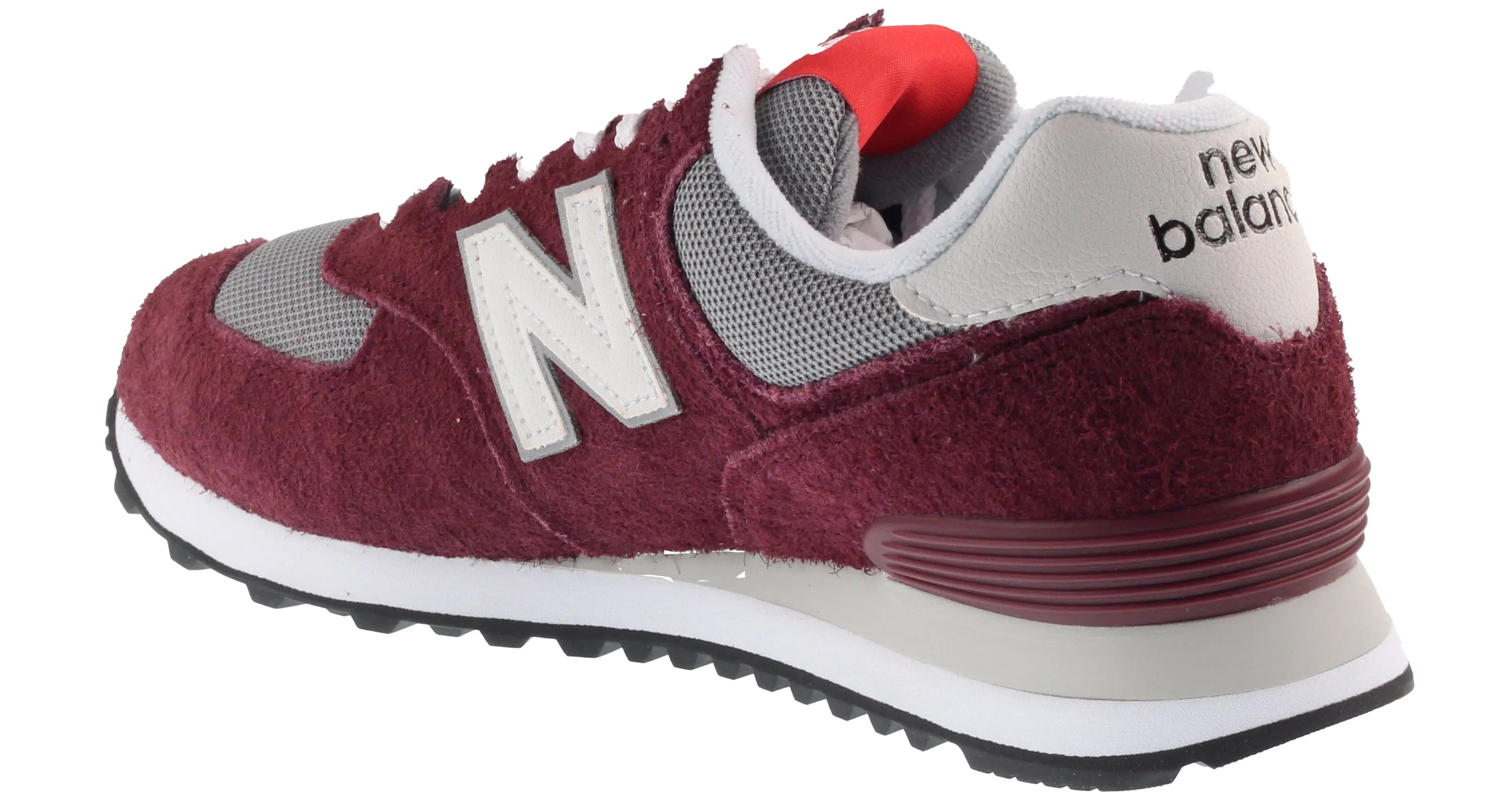 New Balance Trainers Mens 574 Burgundy with grey matter