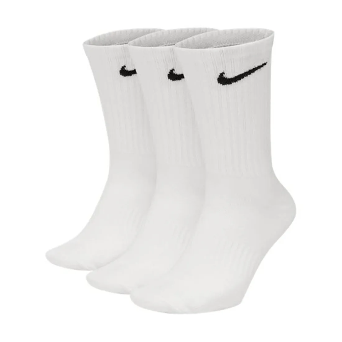 NIKE EVERYDAY LIGHTWEIGHT TRAINING CREW SOCKS (3 PAIRS) WHITE