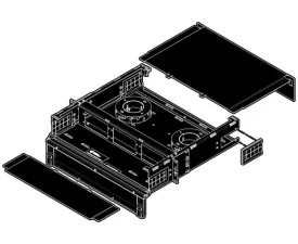 OCC RTS Fiber Patch and Splice Panel, Slide-Out, 2U, 6 Panel Capacity