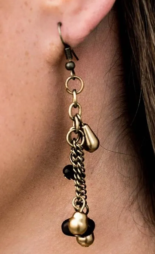 Open Door Jewelry - Desert Waltz - Brass Earring - Paparazzi Accessories