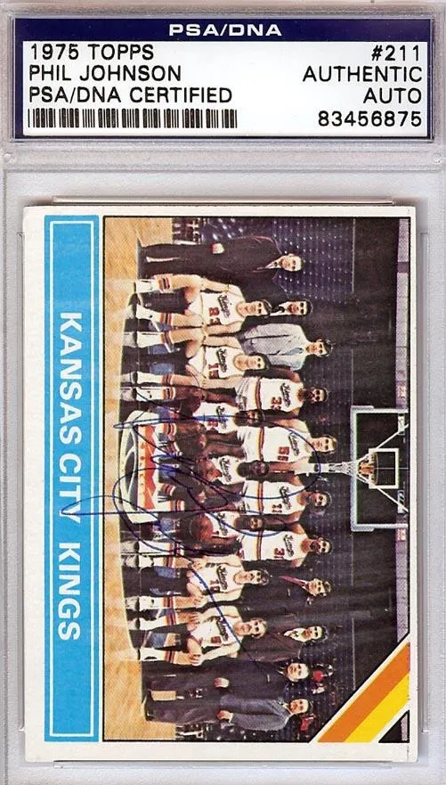 Phil Johnson Autographed 1975 Topps Card #211 Kansas City Kings PSA/DNA #83456875