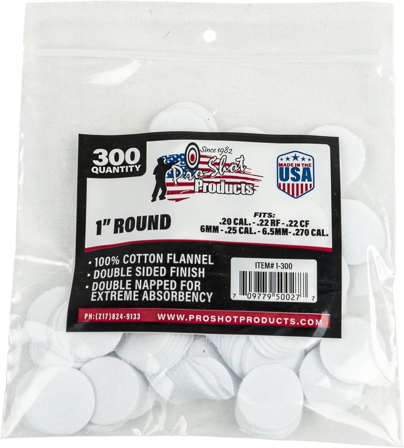 Pro Shot 22-270 cal Patches 300PK