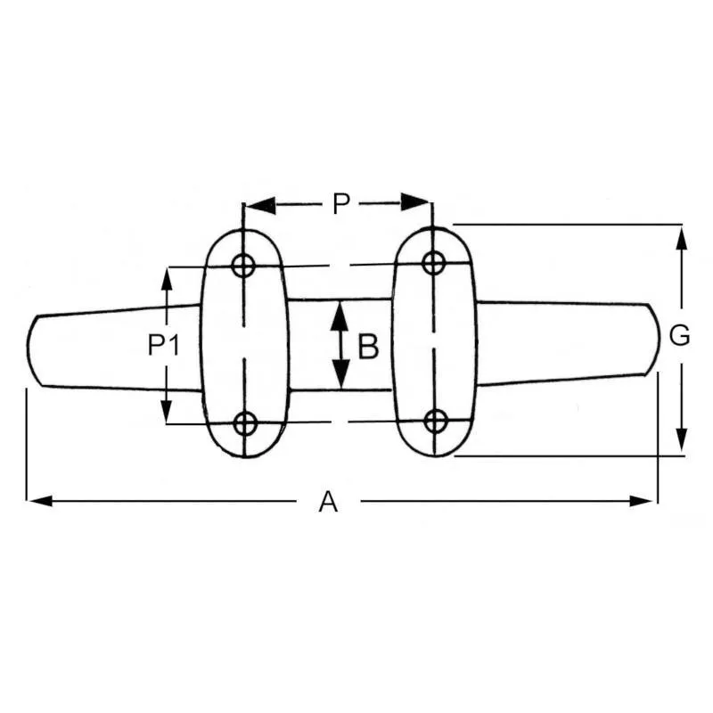 Proboat Stainless Steel Cleat - 4 Hole Low Flat