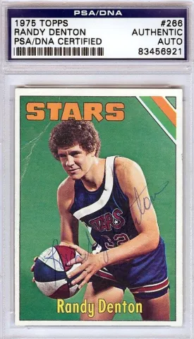 Randy Denton Autographed 1975 Topps Card #266 Utah Stars PSA/DNA #83456921