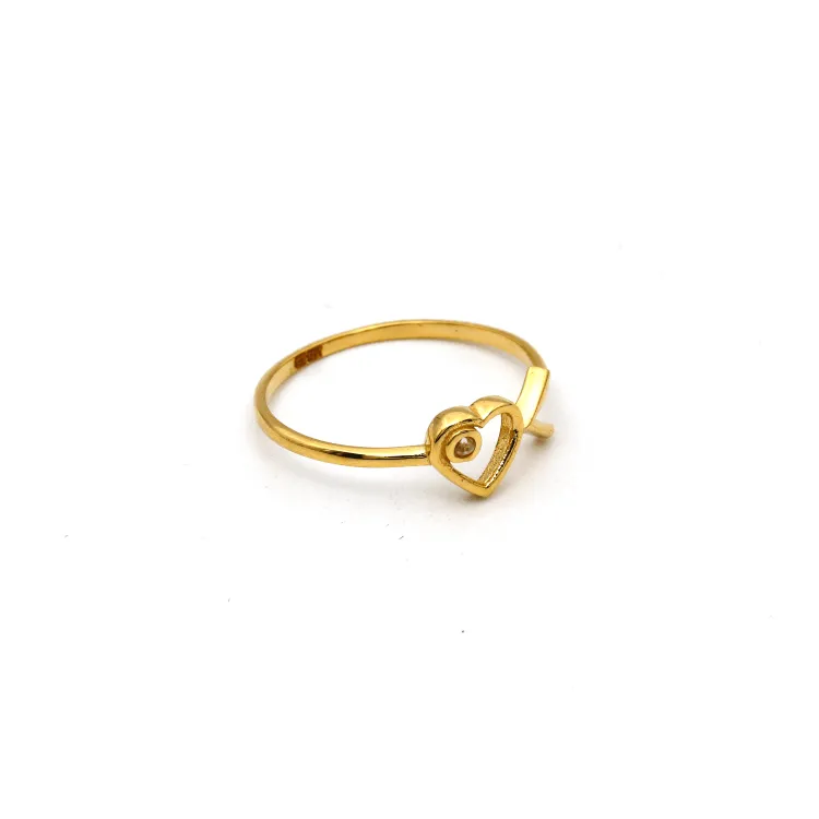 Real Gold Arrow Heart Ring 0592 (Size 9) R2057