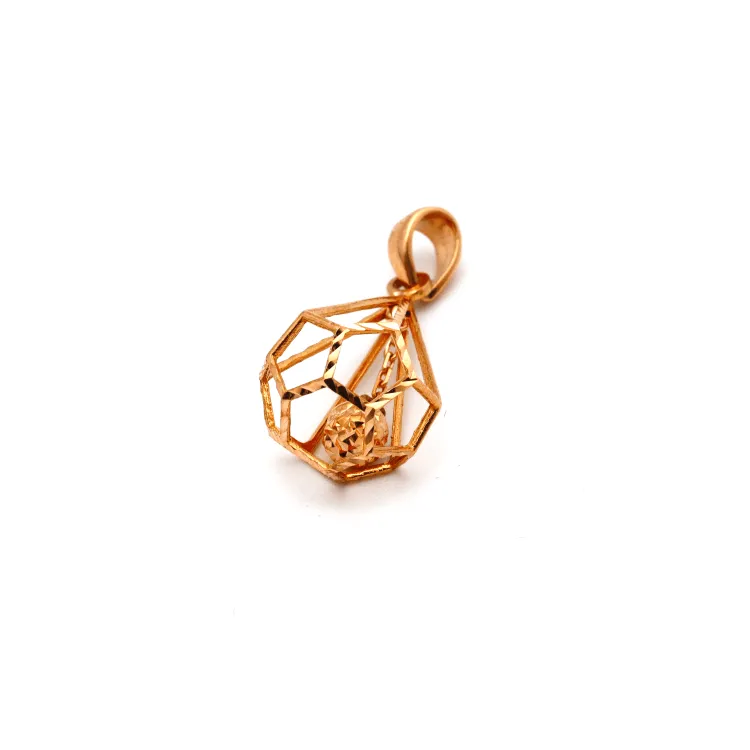 Real Gold Ball Cage Rose Gold Pendant 3001 P 1682