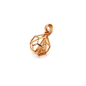 Real Gold Ball Cage Rose Gold Pendant 3001 P 1682