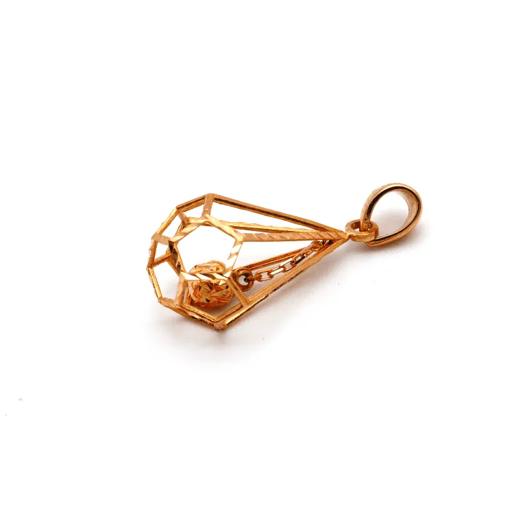 Real Gold Ball Cage Rose Gold Pendant 3001 P 1682